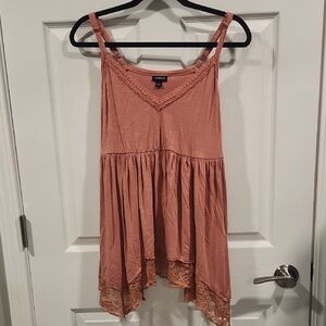 Torrid Dusty Rose Lace-Trim Tank Top